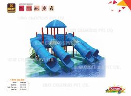 Outdoor Fibreglass 4-Arm Tube Slide