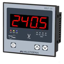 Lcd 3-Phase Voltage Meter 96x96x52mm, 300V AC