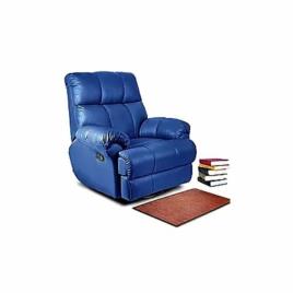 Leatherette Manual Recliner Seat - Blue