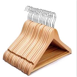 Locomoto Natural Wood Hangers (24 Pack)