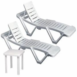 Lyxar White Poolside Sun Seating Machine