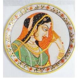 Hand Painted Marble Decorative Plate with Stand