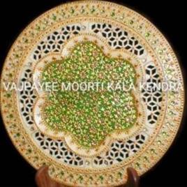 Marble Handicraft Decorative Plate, 9 Inch