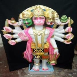 Makrana Marble Panchmukhi Hanuman Worship Statue
