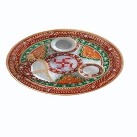 Marble Pooja Plate 9 Inch