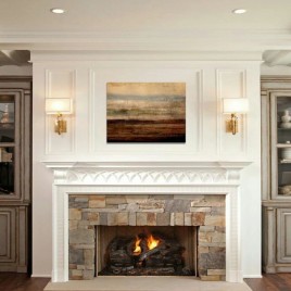 Indoor Marble Stone Fireplace