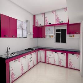 MDF Modern L-Shape Modular Kitchen