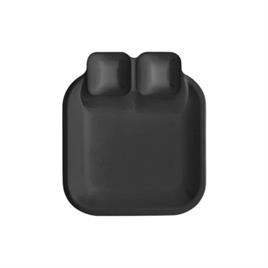 Black Square Melamine Plate, 10 inch, with Dip Bowl