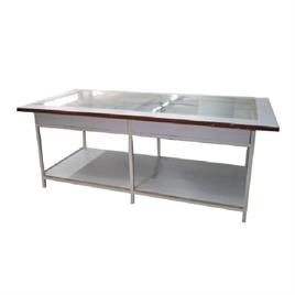 Metal Garment Checking Table with Glass