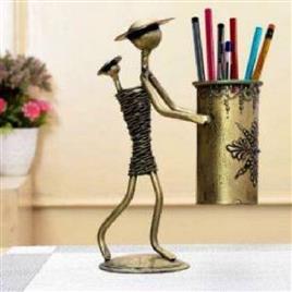 Metal Mother Baby Pen Holder