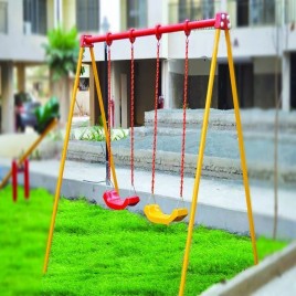 Metal Playground Swing Seat Red Yellow