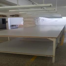Metal Industrial Cutting Table White