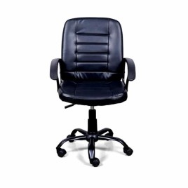 Mid Back Black Office Leatherette Chair