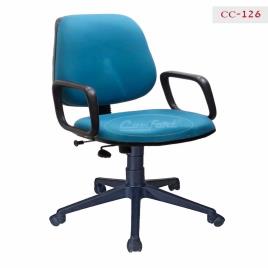 Mid Back Revolving Chair, Blue Seat