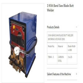 Mild Steel Bandsaw Blade Welder, Semi-Automatic, 3kva