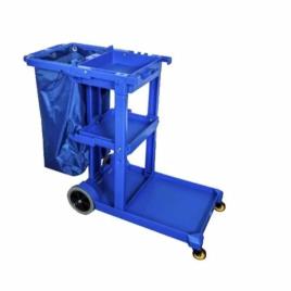 Mild Steel Blue Hospital Janitor Cart
