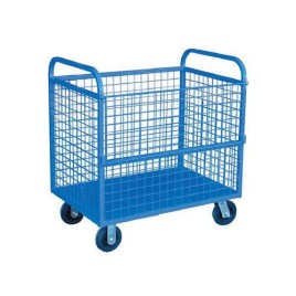 Blue Wire Mesh Container Trolley