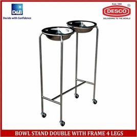 Mild Steel Double Bowl Stand with Frame