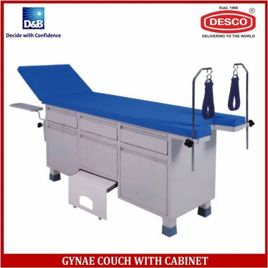 Mild Steel Gynecology Couch with Cabinet