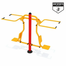 Yellow Red Steel Push Pull Chair