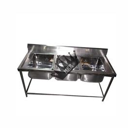 MKE Stainless Steel Three Sink Unit