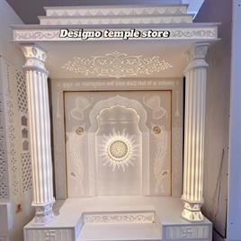 Modern Korean Marble Temple with Lights