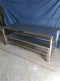 Modern Rectangular Stainless Steel Canteen Table Bench