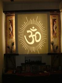 Modern Smooth Mandir Canvas Wall Art