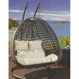 Wicker Modern Hanging Basket Chair, 2 Seater