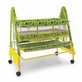 Multicolor Baby Crib Cradle with Net