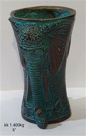 Multicolor Brass Ganesh Flower Pot