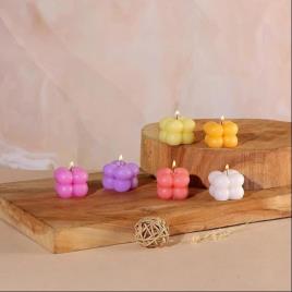 Multicolor Bubble Square Candles