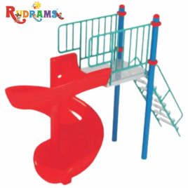 Multi-Color Fiberglass Playground Spiral Slide