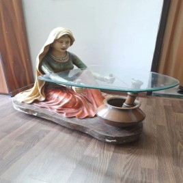 Rajasthani Lady FRP Center Table - Multicolor