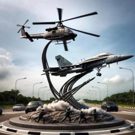 Multicolor Metal Exterior Decor Sculpture