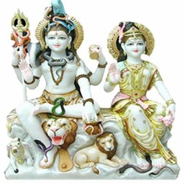 Multicolor Painted Vietnam Marble Shiva Murti
