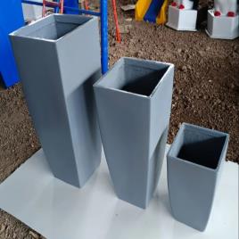 Square FRP Planters (White, Glossy)