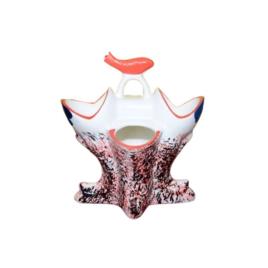 Ocean Handicraft 7 Inch Orange Ceramic Cutlery Organizer, Rectangular