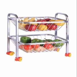 Rectangular 2 Shelf Stainless Steel Trolley