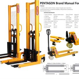 Manual Forklift Stacker, 1000 Kgs Capacity