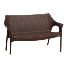 Plastic 2 Seater Loveseat Sofa Brown