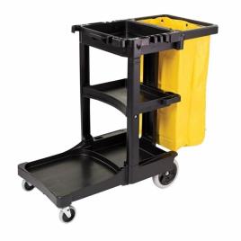 Black Plastic Hotel Cleaning Cart