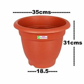 Brown Round Plastic Flower Planters