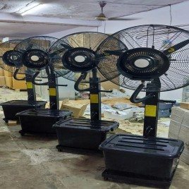 Plastic Pedestal Air Cooling Fan, Black