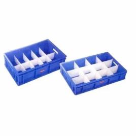 Blue Plastic Industrial Partition Crates