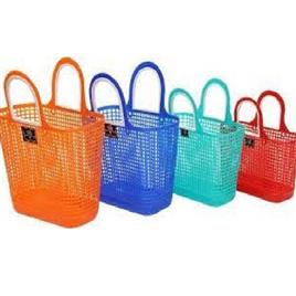 Red Plastic Castor Basket