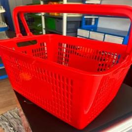 Yellow Red Plastic Basket