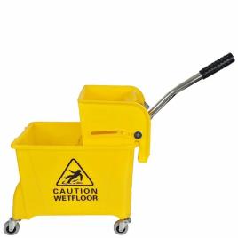 Plastic Yellow Double Bucket Wringer Trolley