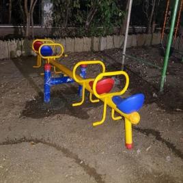 Plastic Yellow 4 Seater See Saw