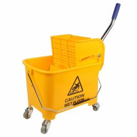 Industrial Yellow Plastic Bucket Wringer Trolley